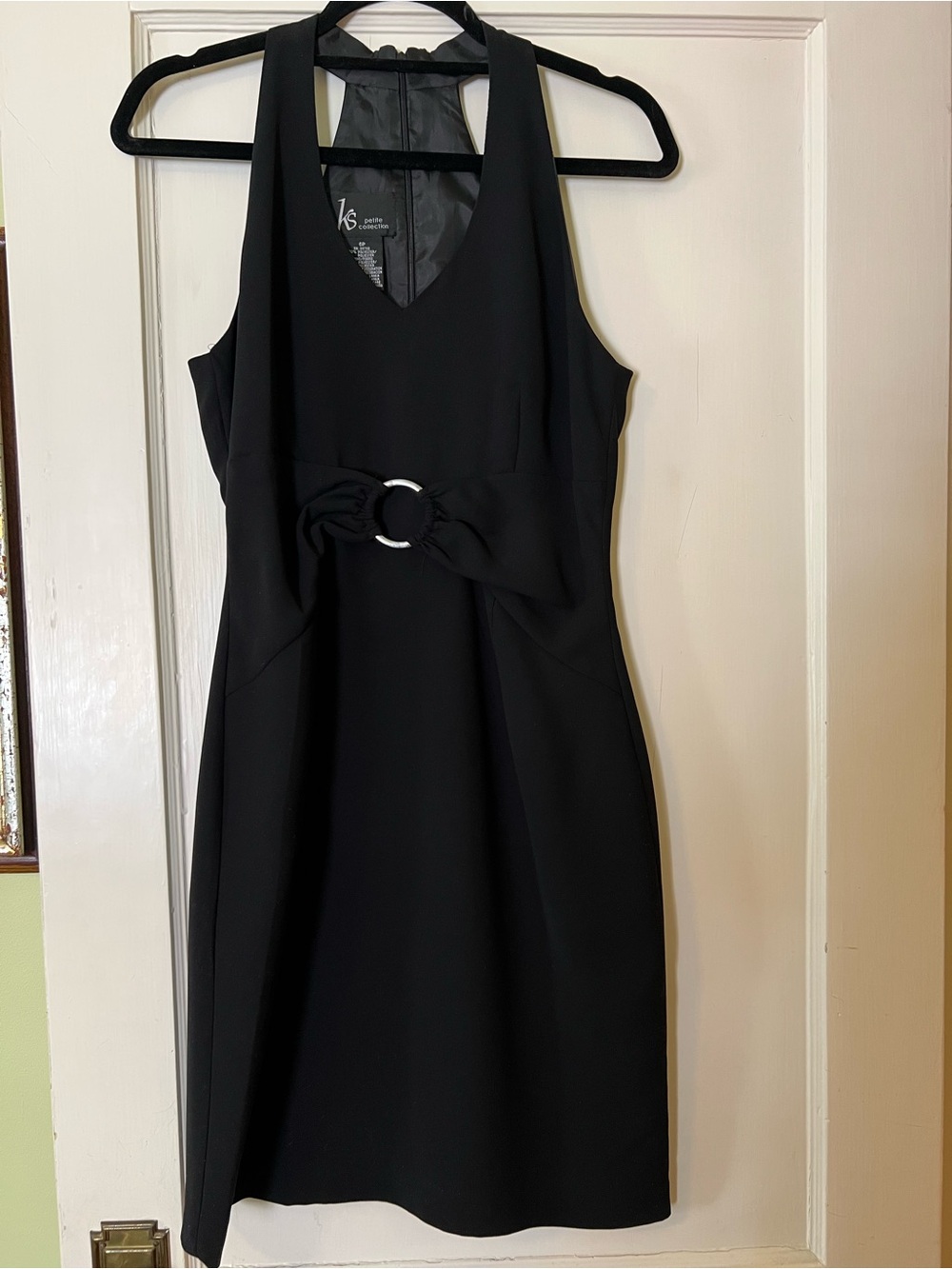 KS Selection Black Mini Dress with Silver Ring Detail